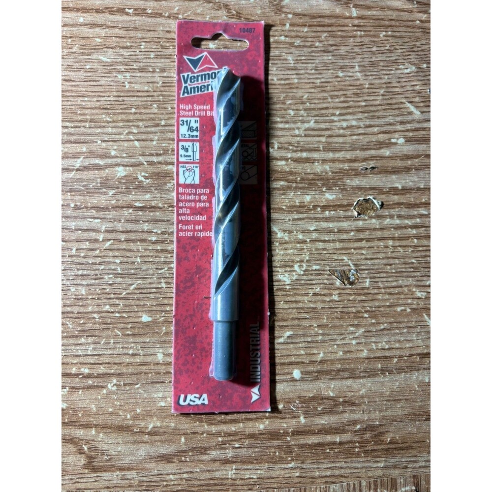 Vermont American 31/64" High Speed Steel Drill Bit Reduced Shank Hss #10487 Usa